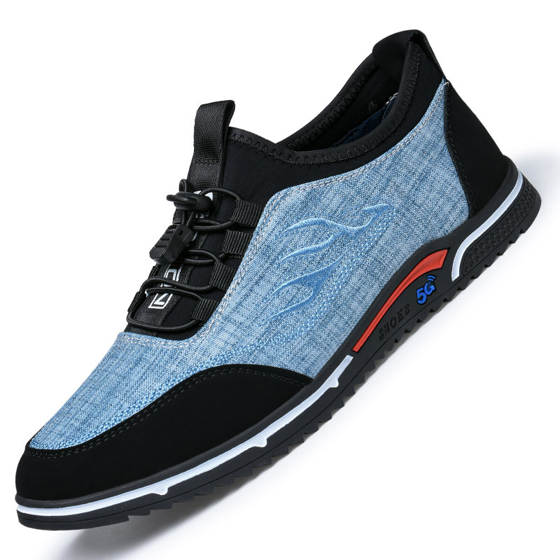 Meeste hingavadad riidejalanõud igapäevaseks kandmiseks, ümmarguse ninaga, puuvillane ülemine, kummist talla