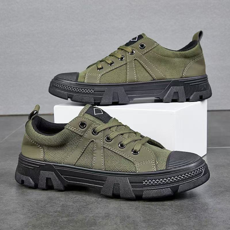 Pantofi de protecție pentru muncă, antiderapante, rezistenți, din pânză respirabilă, talpă injectată, șireturi, vârf rotund