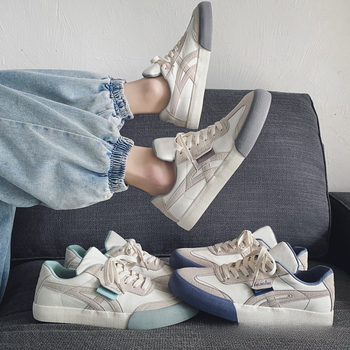 Pantofi de pânză pentru bărbați, cu șireturi, vârf ascultat, talpă din cauciuc, vară