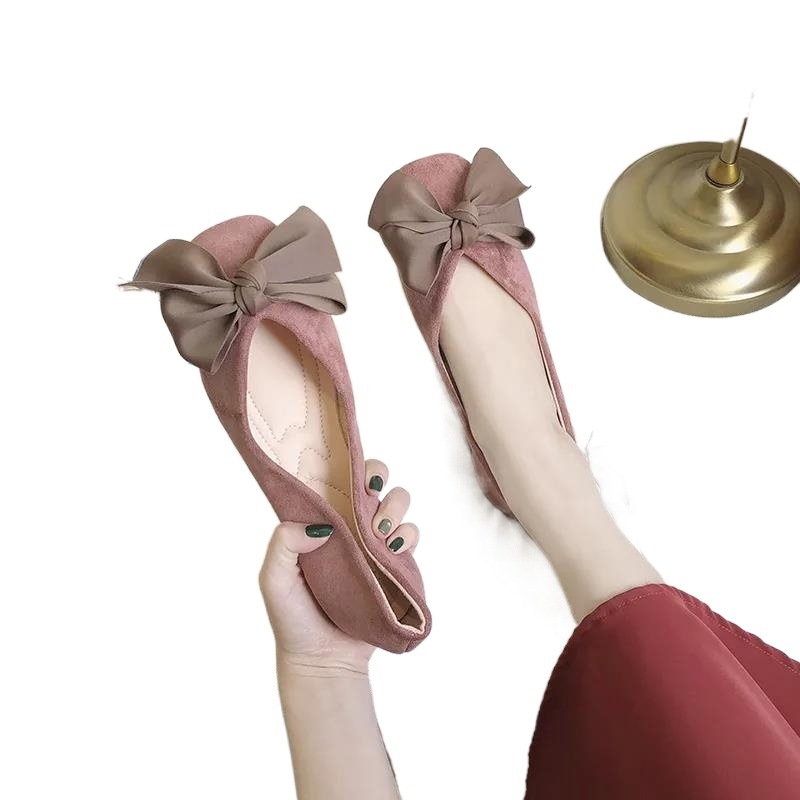 Pantofi Mary Jane flats fără toc, cu fundă, talpă moale, vârf pătrat, slip-on, toc jos 1-3 cm