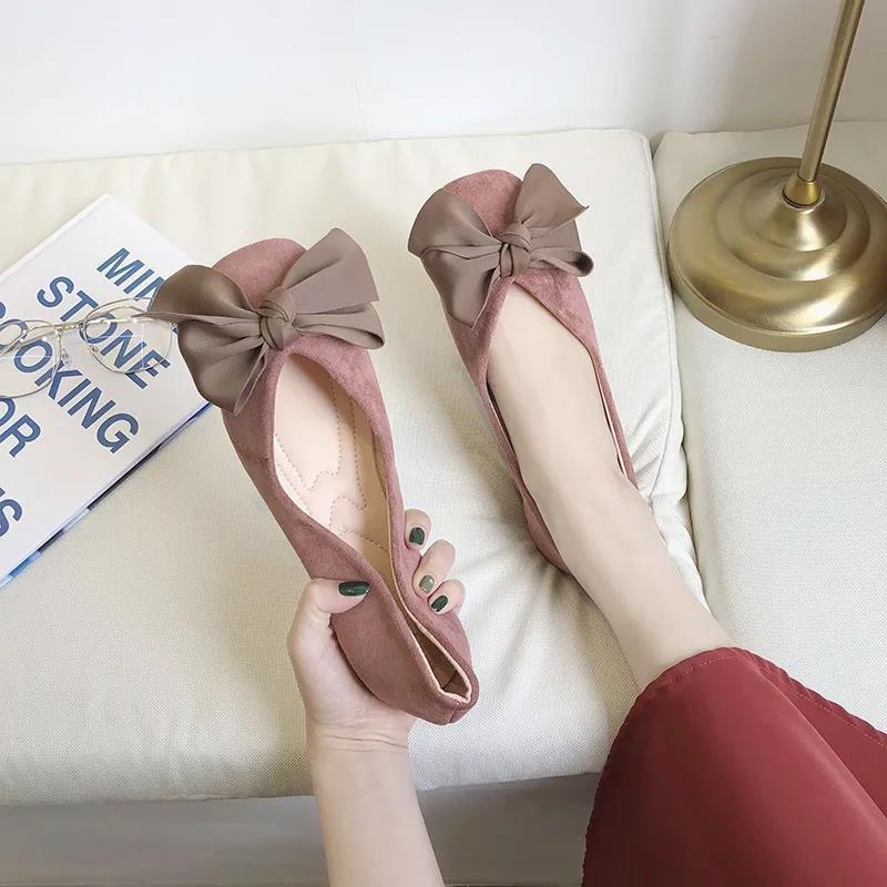 Pantofi Mary Jane flats fără toc, cu fundă, talpă moale, vârf pătrat, slip-on, toc jos 1-3 cm