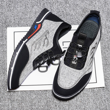 Vīriešu elpojošas kokvilnas auduma kurpes ar gumijas zoli, apaļš purns, zems papēdis, ikdienas čības