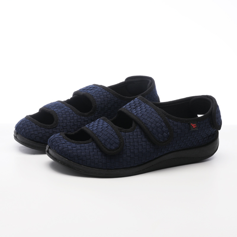 Unisex auduma apavi ar Velcro aizdari, apaļš purns, zems augšējais, vulkanizēta gumijas zole