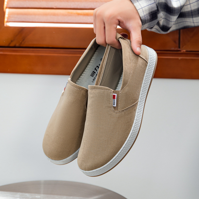 Vīriešu auduma sporta apavi – pretslīdējošas, izturīgas pret nodilumu, zems augšējais, gumijas zole, apaļš purns