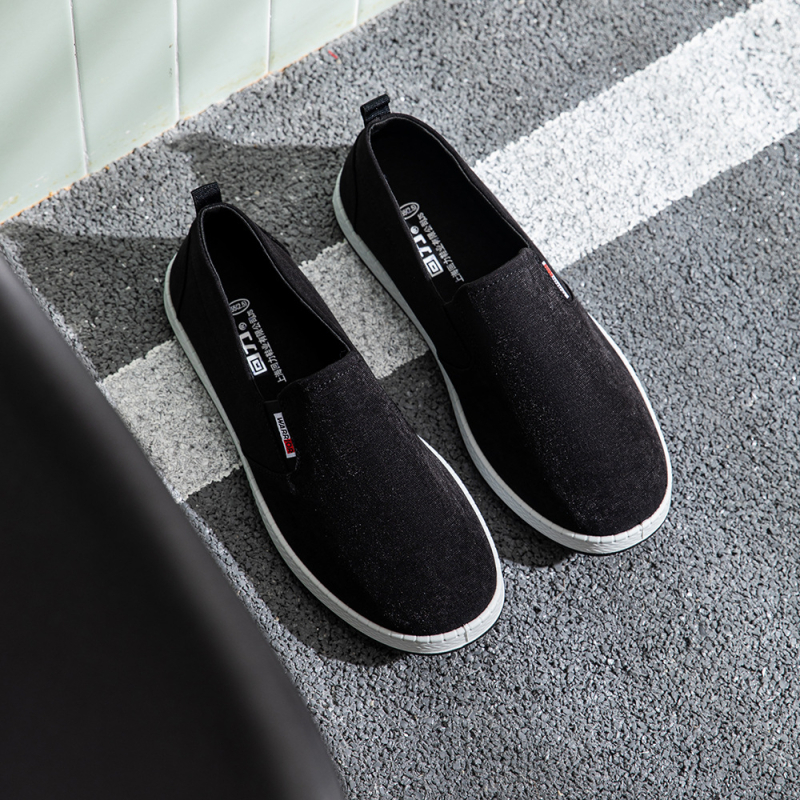 Vīriešu auduma apavi ar apaļu purnu, zemais augšējais siluets, 1–3 cm zemais papēdis, gumijas zole