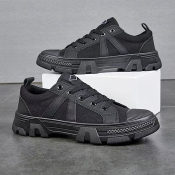 Унисекс платнени работни обувки с нехлъзгаща се подметка, износоустойчиви и дишащи, с инжекционно формована подметка.