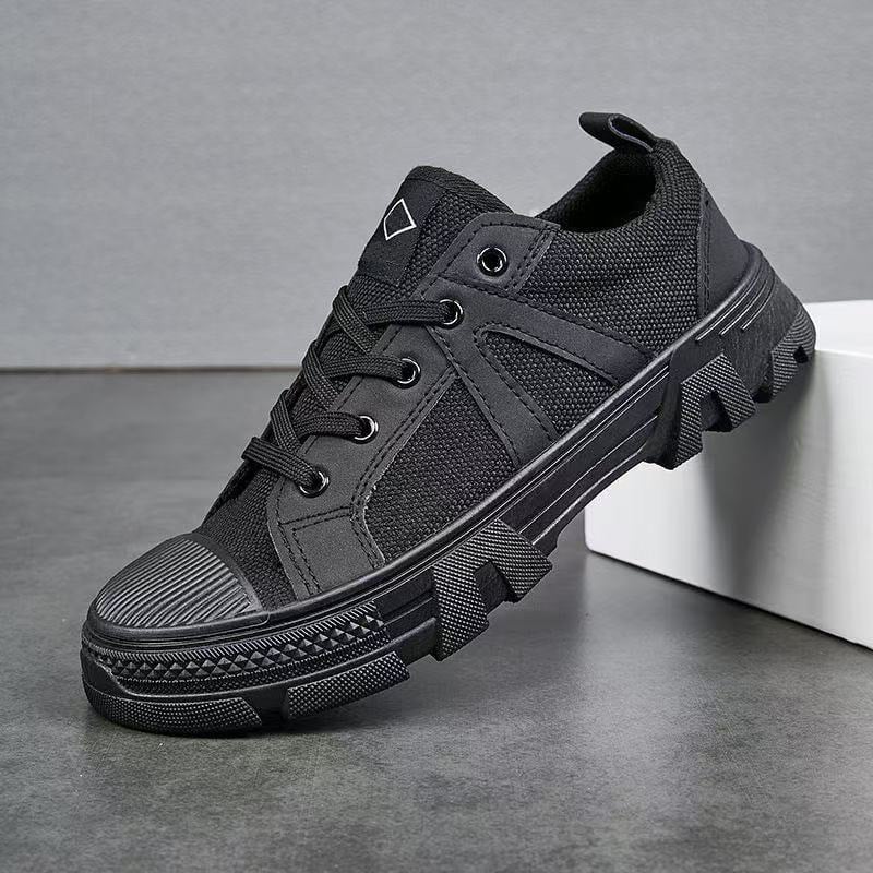 Унисекс платнени работни обувки с нехлъзгаща се подметка, износоустойчиви и дишащи, с инжекционно формована подметка.