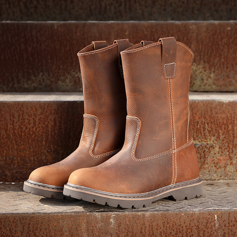 Ghete de cavaler, exterior din piele de vită de înaltă calitate; talpă din cauciuc; vârf rotund; toc mic 1-3 cm