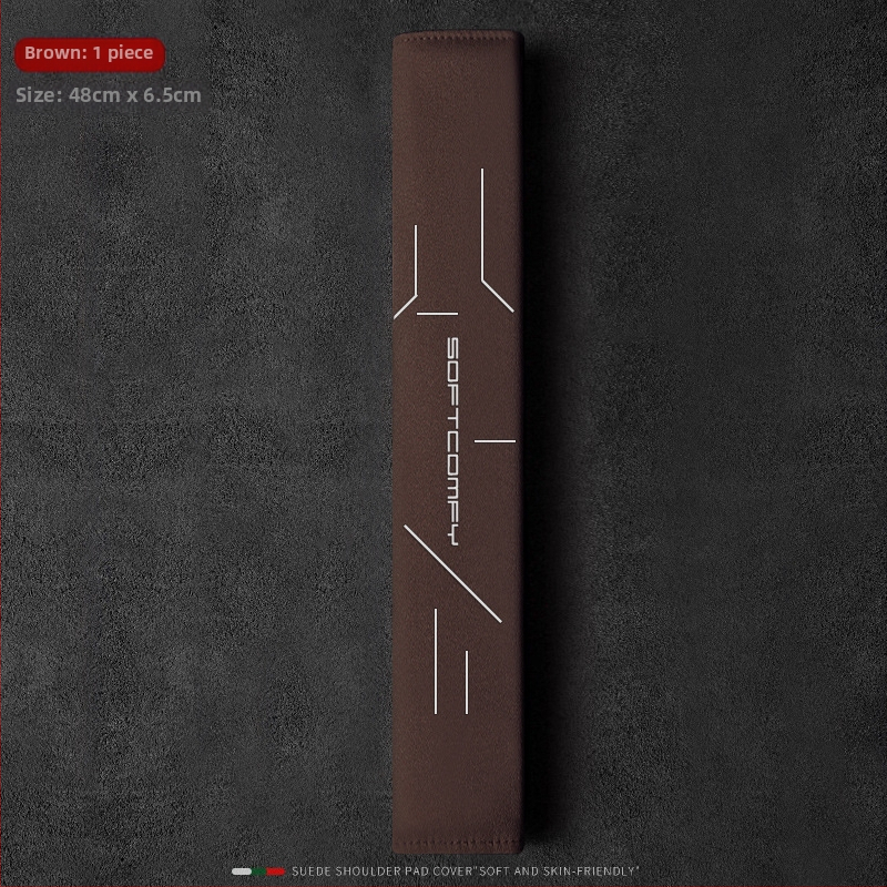 Automobilio diržo peties apsauga iš zomšos, išplėsta konstrukcija, universalus visoms sezonoms, su prisitaikoma apdaila ir logotipo spausdinimu; Cool Car Jun prekės ženklas; svoris 0,2 kg