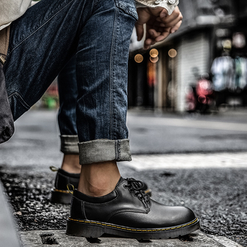 Tooling čizme s pravom kožom, okrugli vrh, niski klinasti potpetica, proljetno-retro Martin stil, Knight Boots