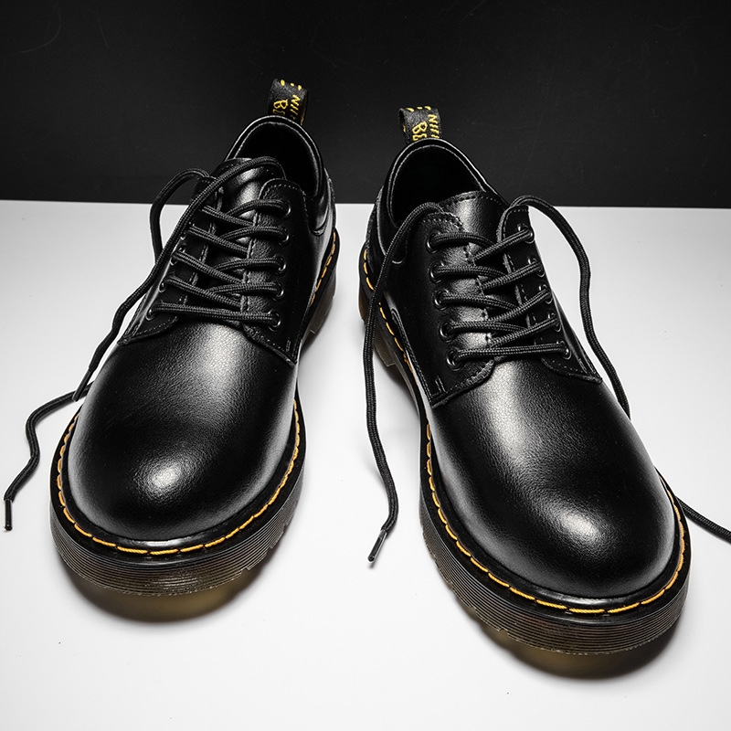 Tooling čizme s pravom kožom, okrugli vrh, niski klinasti potpetica, proljetno-retro Martin stil, Knight Boots