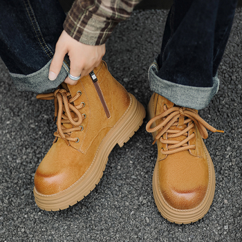 Férfi Martin bakancs, brit stílus, magas, felső rész pigskin, gumí talp, mesh belső, PU talpbetét