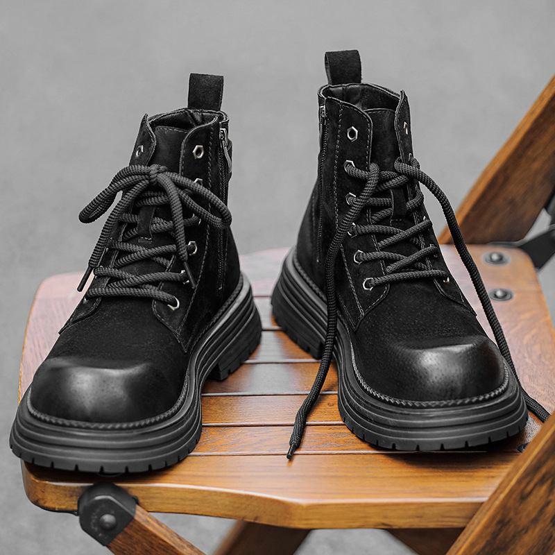 Férfi Martin bakancs, brit stílus, magas, felső rész pigskin, gumí talp, mesh belső, PU talpbetét