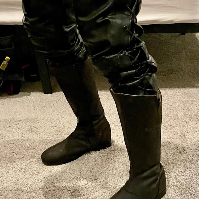 Cizme din piele pentru bărbați, stil retro, vamp PU, cizme romane (Material vamp: PU; Gen: Bărbați; Stil: Retro; Model: Romane)