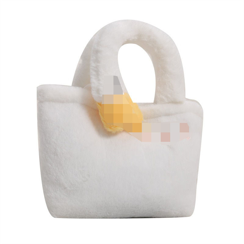 Gyerekbarát karikatúra plush táska, függőleges négyszög alakú forma, poliészter bélés, nyitott külső zseb, puha anyag