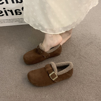 Női Birkenstock-stílusú slip‑on cipő, vastag talppal, fleece bélés, felsőrész: Super Fiber, gumitalp