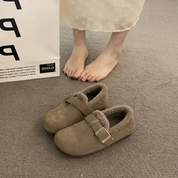 Női Birkenstock-stílusú slip‑on cipő, vastag talppal, fleece bélés, felsőrész: Super Fiber, gumitalp