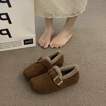 Női Birkenstock-stílusú slip‑on cipő, vastag talppal, fleece bélés, felsőrész: Super Fiber, gumitalp