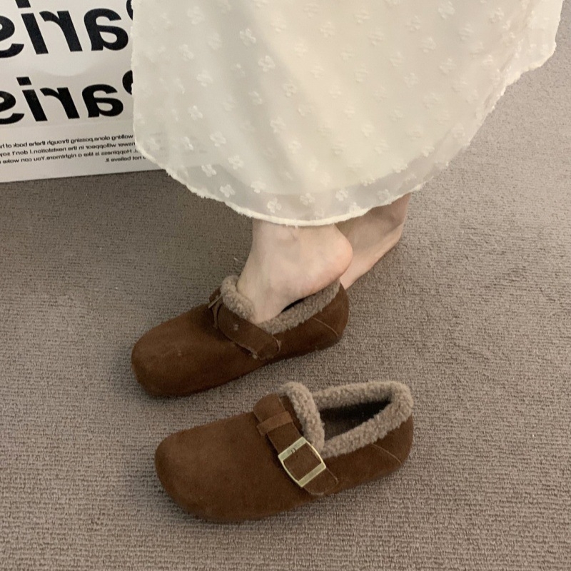 Női Birkenstock-stílusú slip‑on cipő, vastag talppal, fleece bélés, felsőrész: Super Fiber, gumitalp
