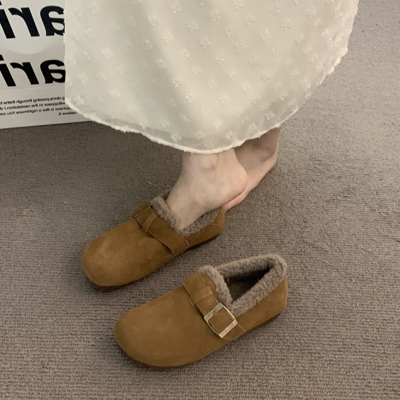 Női Birkenstock-stílusú slip‑on cipő, vastag talppal, fleece bélés, felsőrész: Super Fiber, gumitalp