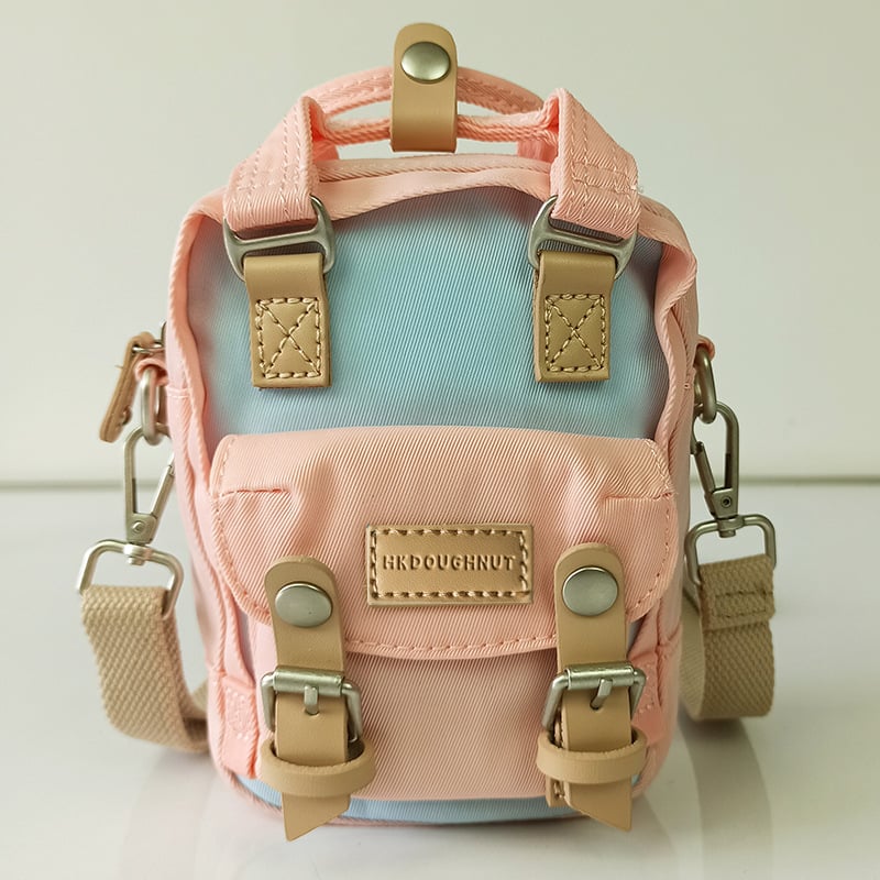 Női nylon crossbody táska, NX DOUGHNUT, mozdony stílus, függőleges négyszögletes forma, cipzár, belső zseb