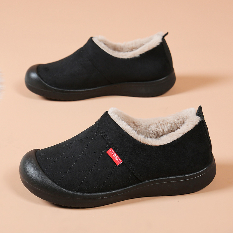 Ženske vodootporne slip-on čizme od nubuka za zimu, s fleece unutarnjom podstavom, nizak profil