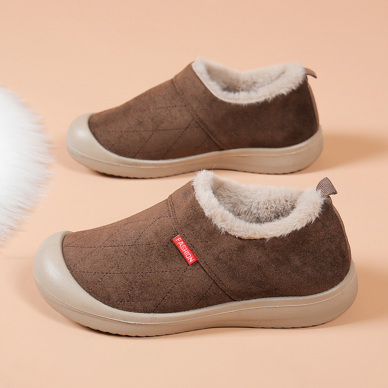 Ženske vodootporne slip-on čizme od nubuka za zimu, s fleece unutarnjom podstavom, nizak profil