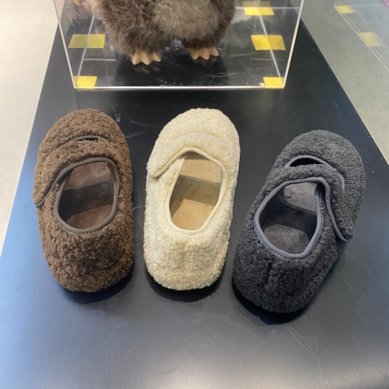 Ženske Mary Jane plošne cipele s plišanim gornjim dijelom, Velcro zatvarač, okrugla špička, niski platformni potplat