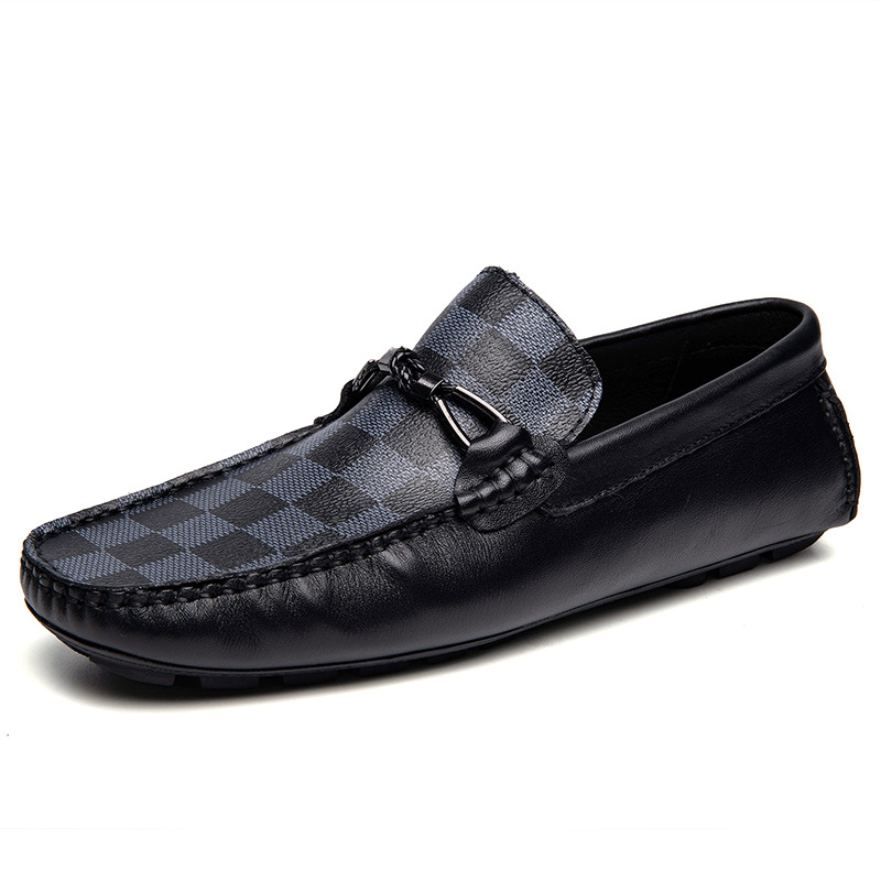 Muške loaferice - slip-on dizajn, gornji dio od kože prvog sloja tele, gumena potplata, okrugli nos, plosata peta
