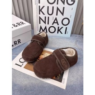 Mary Jane plišane balerinke za žene — jesen-zima, niski potplat 1–3 cm, gornji dio PU, unutarnja podstava od kratkog umjetnog pliša, gumeni potplat