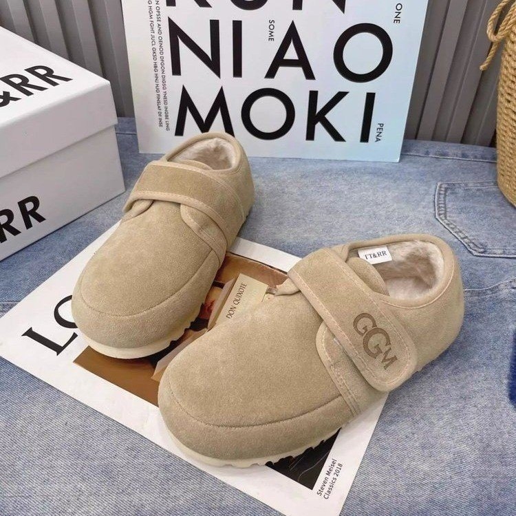 Mary Jane plišane balerinke za žene — jesen-zima, niski potplat 1–3 cm, gornji dio PU, unutarnja podstava od kratkog umjetnog pliša, gumeni potplat