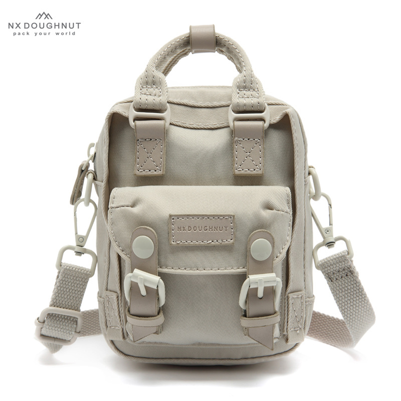 NX DOUGHNUT Mini crossbody torba, ulični stil, najlon, vertikalno četvrtasti oblik, zatvarač, jednopojasni remen