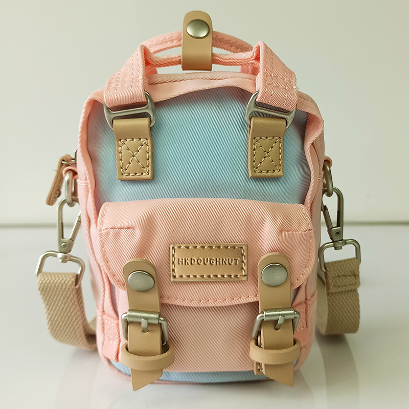 NX DOUGHNUT Mini crossbody torba, ulični stil, najlon, vertikalno četvrtasti oblik, zatvarač, jednopojasni remen