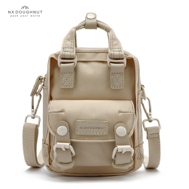 NX DOUGHNUT Mini crossbody torba, ulični stil, najlon, vertikalno četvrtasti oblik, zatvarač, jednopojasni remen