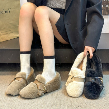 Ženske loaferice od suede s unutarnjim porastom visine od 5 cm, podstava od umjetne dlake, gumeni potplat