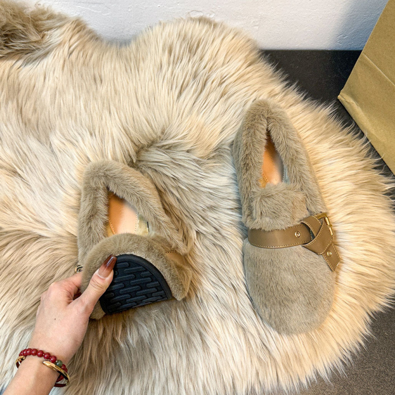 Ženske loaferice od suede s unutarnjim porastom visine od 5 cm, podstava od umjetne dlake, gumeni potplat