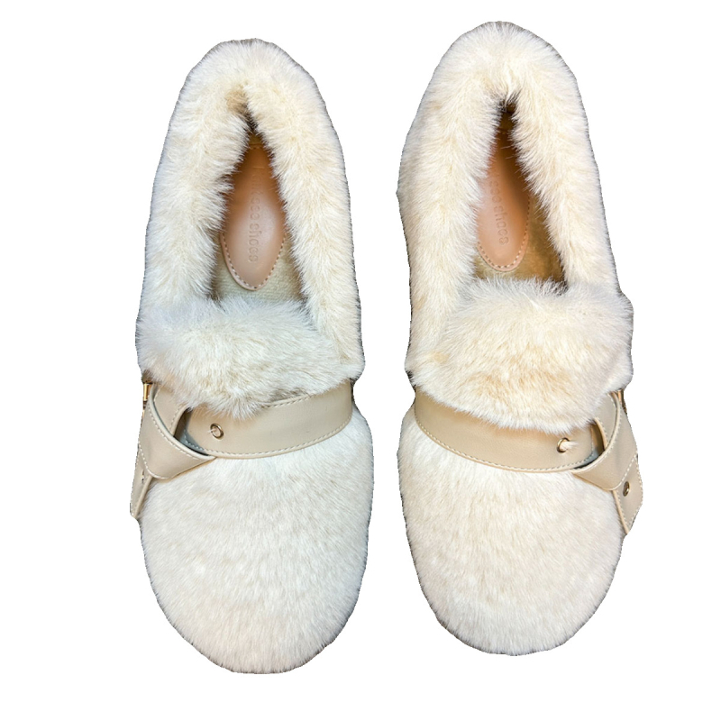 Ženske loaferice od suede s unutarnjim porastom visine od 5 cm, podstava od umjetne dlake, gumeni potplat