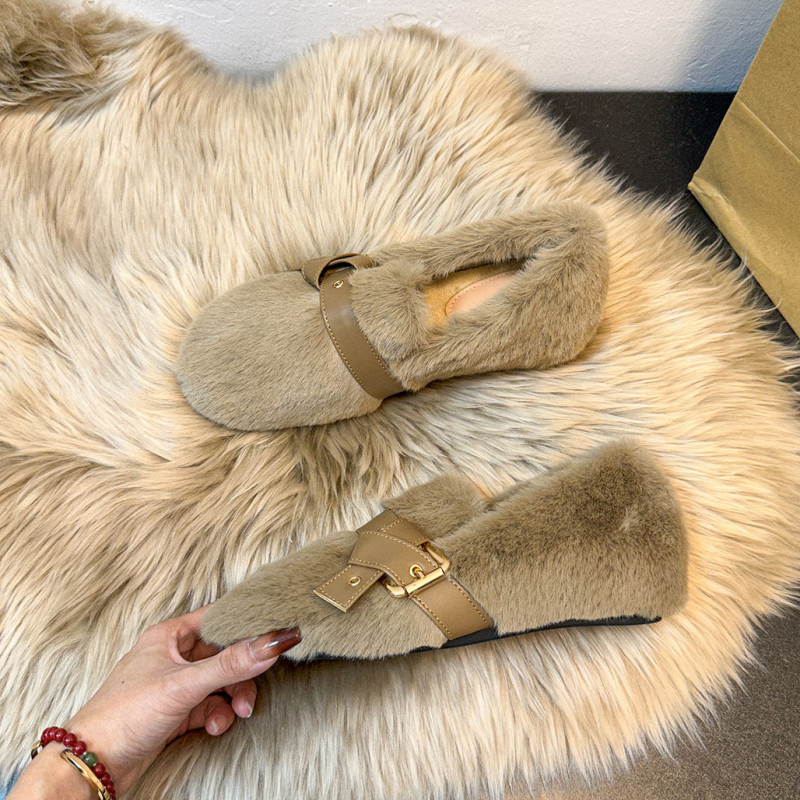 Ženske loaferice od suede s unutarnjim porastom visine od 5 cm, podstava od umjetne dlake, gumeni potplat