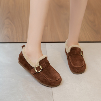 Casual loaferi u stilu Birkenstock s vunenom podstavom, uloškom od ovčje vune, baršunasta podstava, slip-on, okrugli nos, gumena potplat, visina pete 3–5 cm