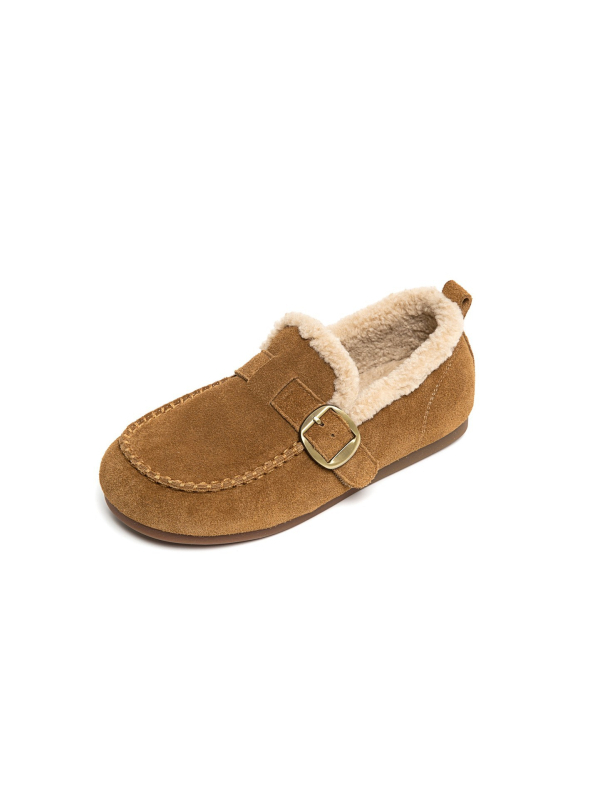 Casual loaferi u stilu Birkenstock s vunenom podstavom, uloškom od ovčje vune, baršunasta podstava, slip-on, okrugli nos, gumena potplat, visina pete 3–5 cm