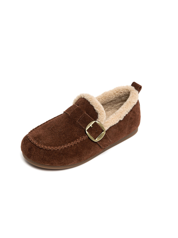 Casual loaferi u stilu Birkenstock s vunenom podstavom, uloškom od ovčje vune, baršunasta podstava, slip-on, okrugli nos, gumena potplat, visina pete 3–5 cm