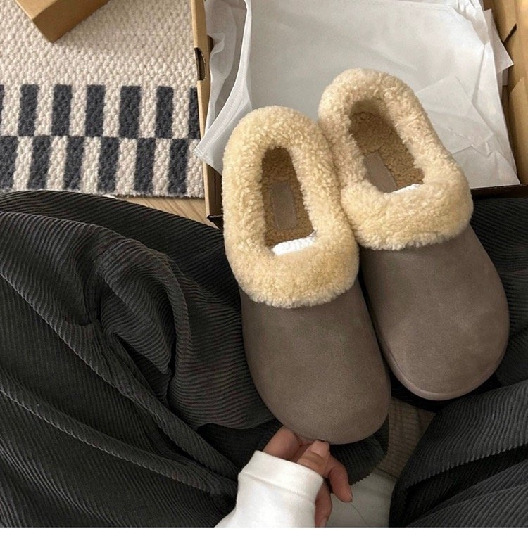 Ženske zimske slip-on tenisice sa flecom i ovčjom vunom, gumena gazna, niski gležanj