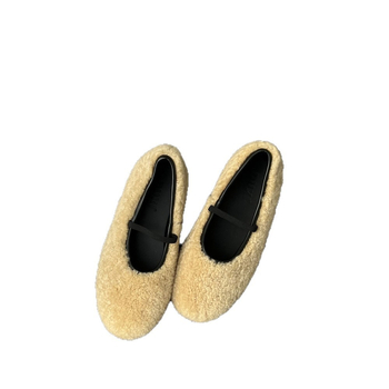 Duxi Ženske Zimske Loaferice s Plišem, Slip-On, Okrugli Prst, Nizak Čev 1–3 cm, Gumena Peta