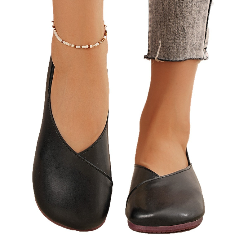 Ženski loaferi – okrugli vrh, PU gornji dio, niski profil, 1–3 cm niski potpetica, gumena potplat