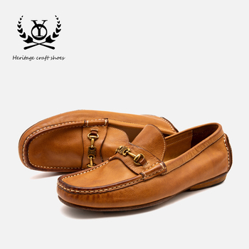 Muške kožne loaferice, slip-on, Goodyear šav; gornji dio od vršne kože; ulošak od iste kože; potplat od kompozita