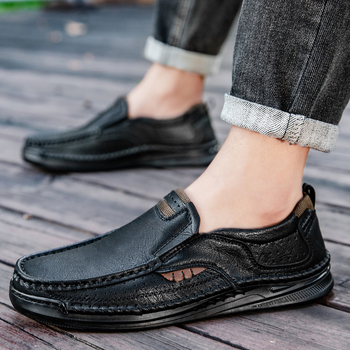 Muški slip-on loaferi, ravna peta, zaobljeni vrh, EVA uložak, prozračni i protuklizni