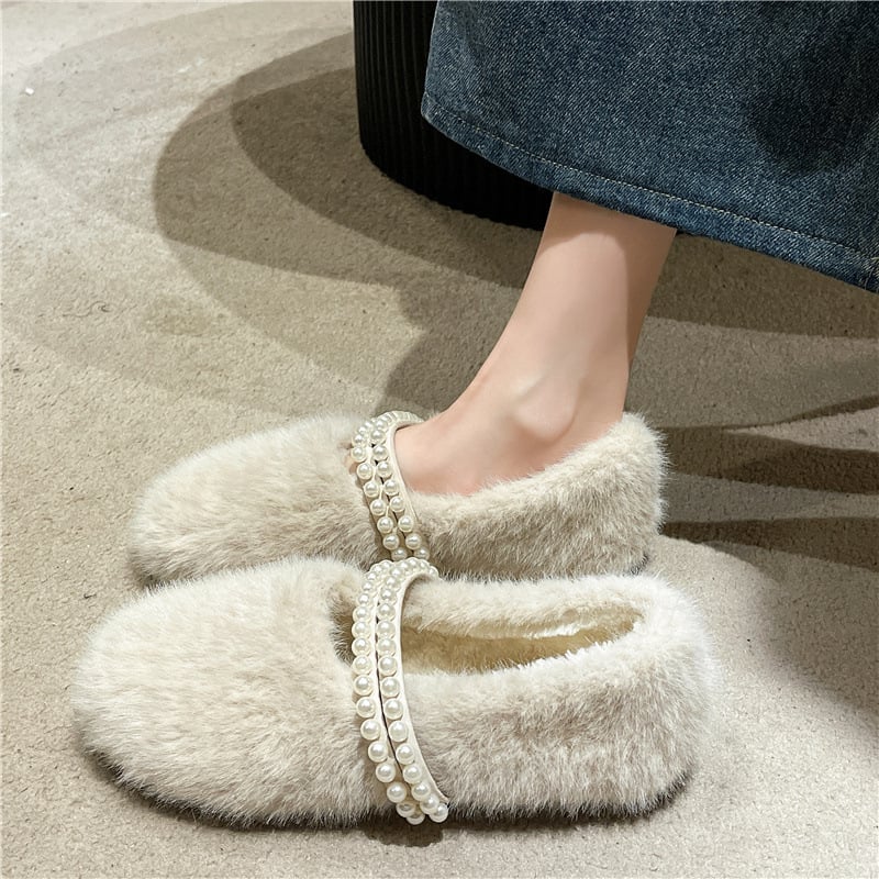 Bijele zimske slip-on cipele za žene, slip-on s povećanjem visine, visoki gornji dio, PU gornji dio, tekstilna podstava, gumeni potplat