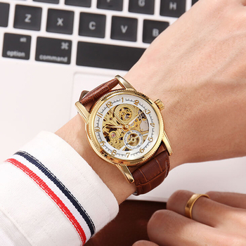 Muški mehanički sat s tourbillonom, mehanizam 8806, kožni remen, vodootpornost 50m, proziran stražnji poklopac