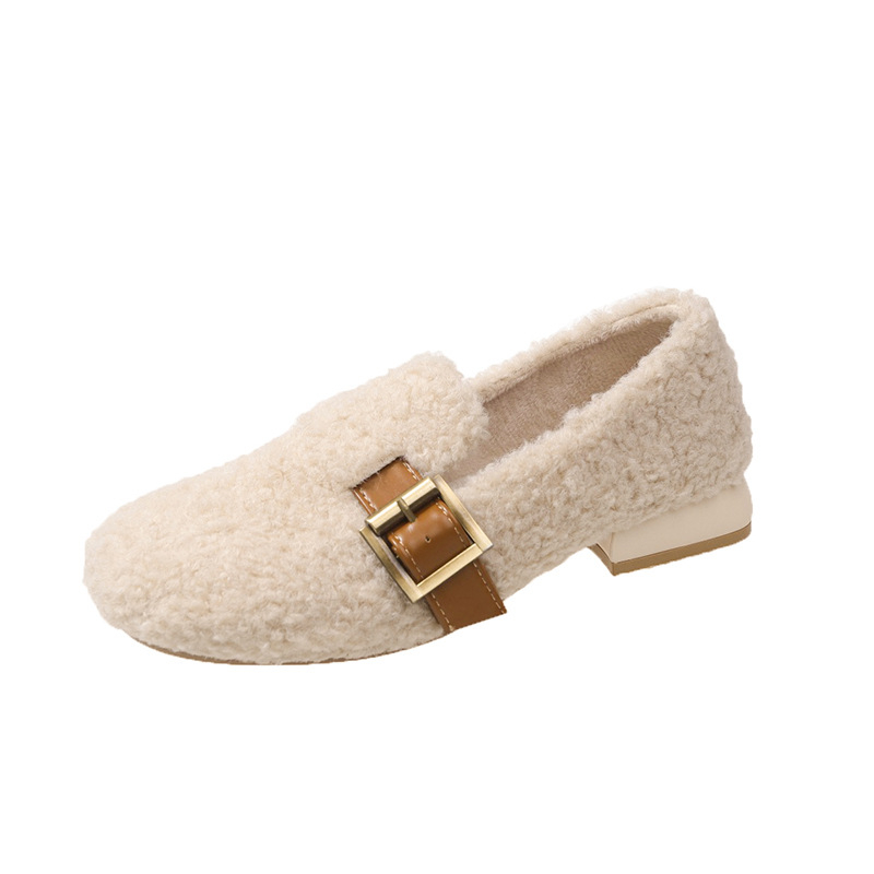 Ženske velur mokasine s plišastom podstavom, slip-on – debeli potplat, niski otvor, okrugli vrh