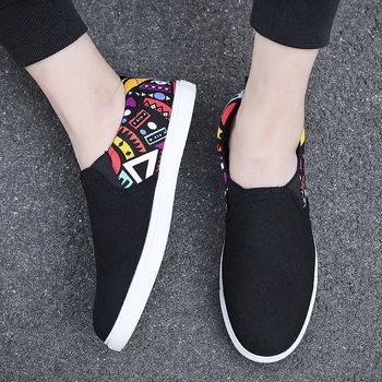 Vīriešu kokvilnas auduma kurpes ar apaļu purngalu — brīvā laika stils, masāža, elpojošas, plakana zole, PU zolīte